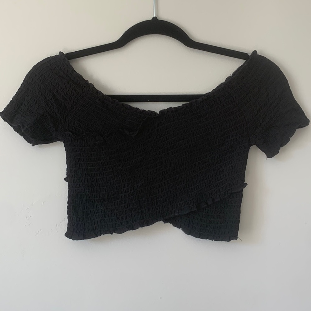 Ruched fabric crop top